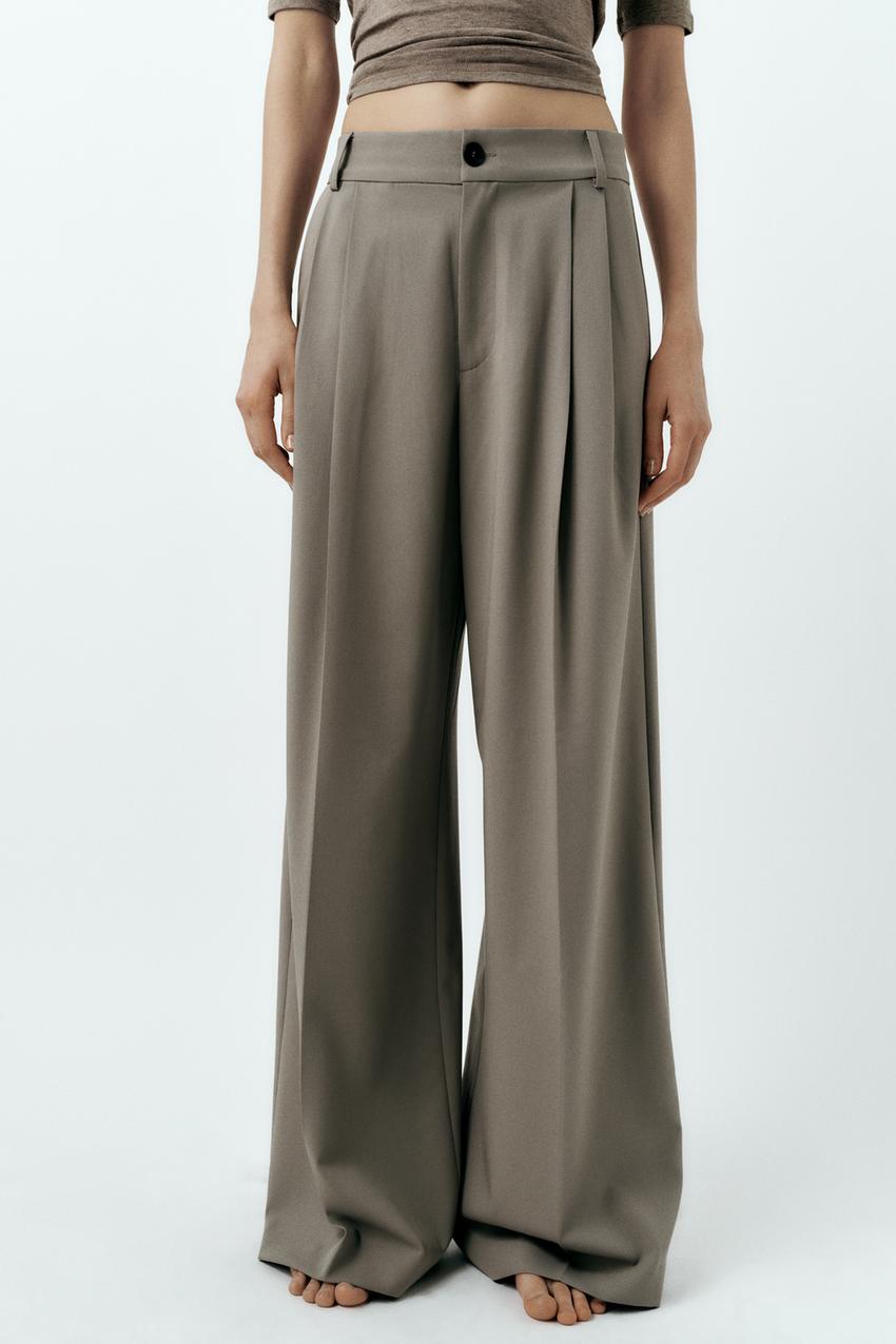 Chic Wide Leg Draping Pleated Pant