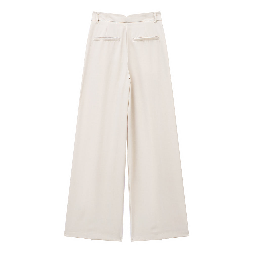 Chic Wide Leg Draping Pleated Pant