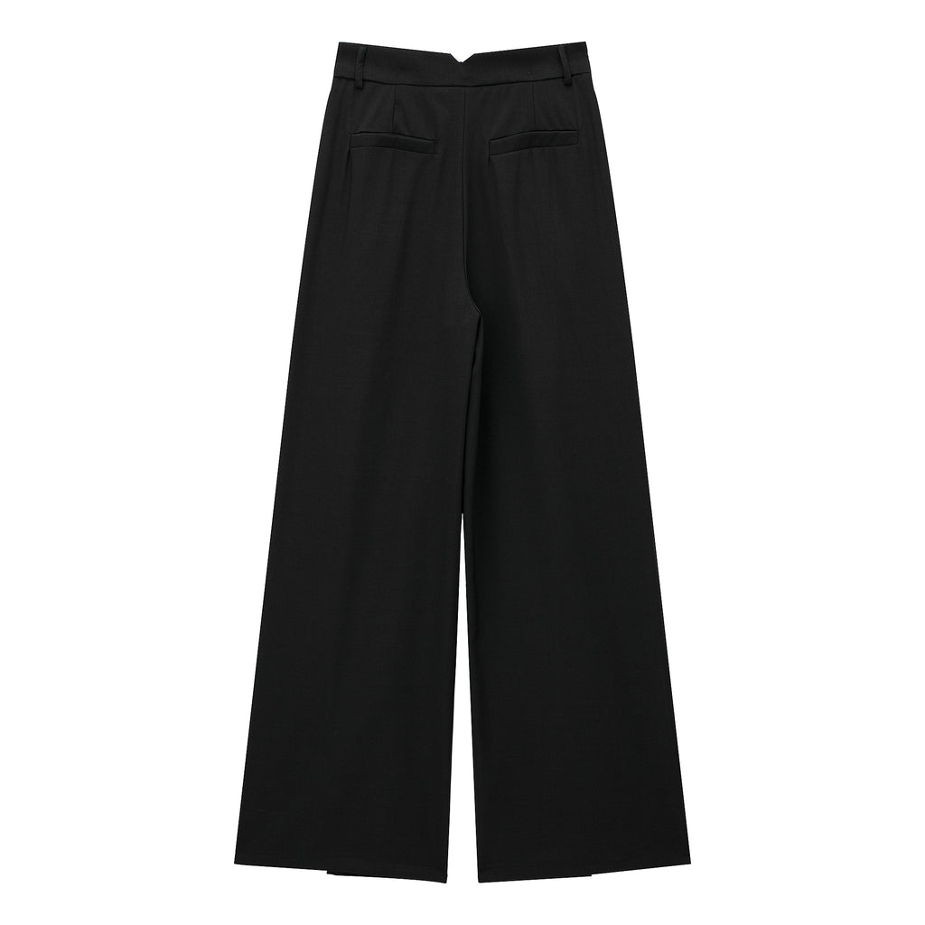 Chic Wide Leg Draping Pleated Pant