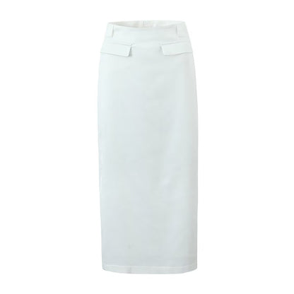 Bag Cover Slit Straight Skirt