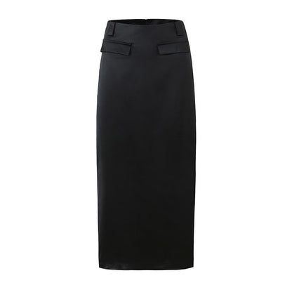 Bag Cover Slit Straight Skirt