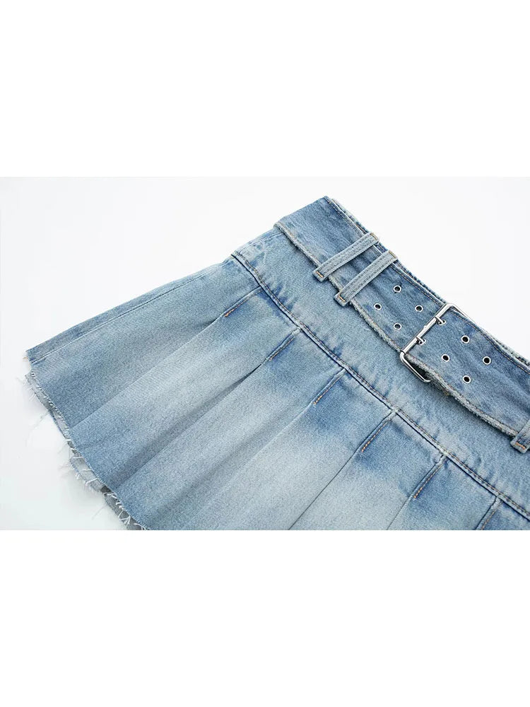 A-line Mini denim skirt