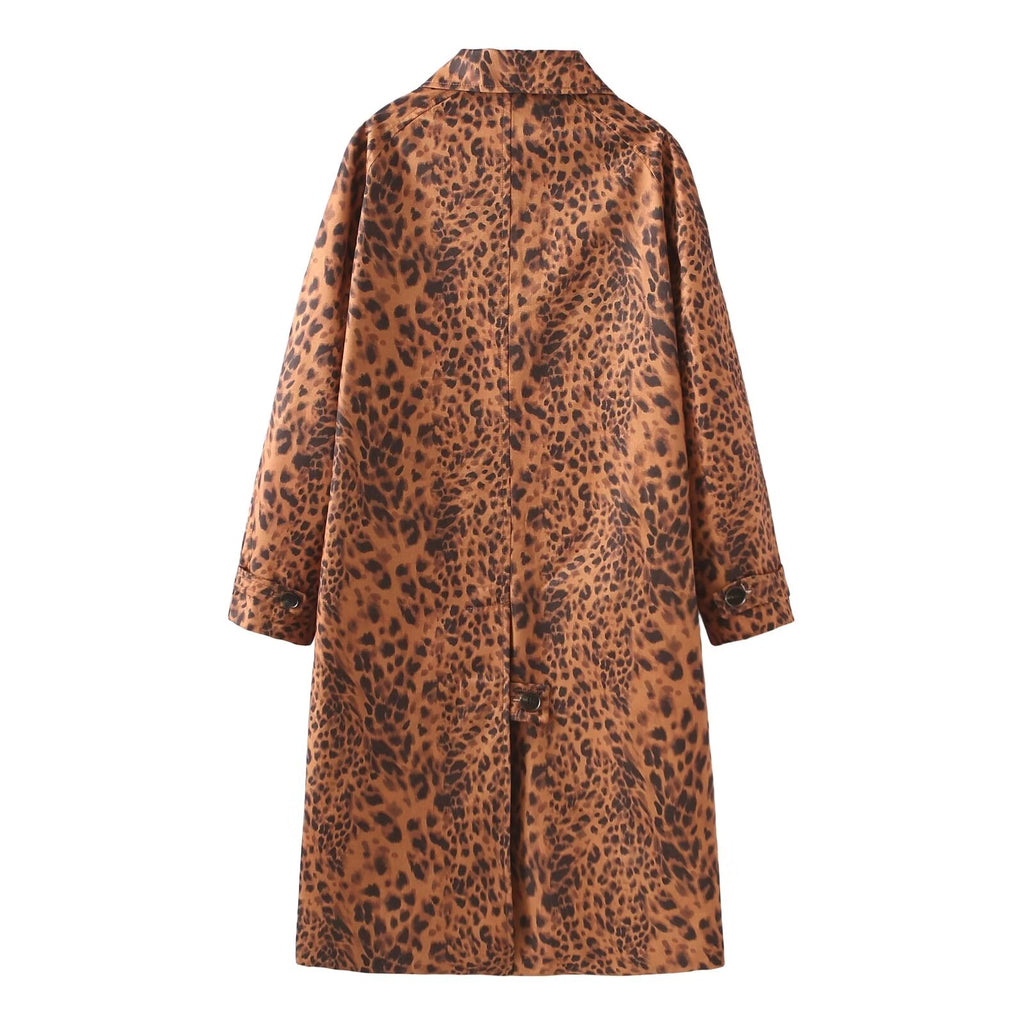 Animal Print Trench Coat