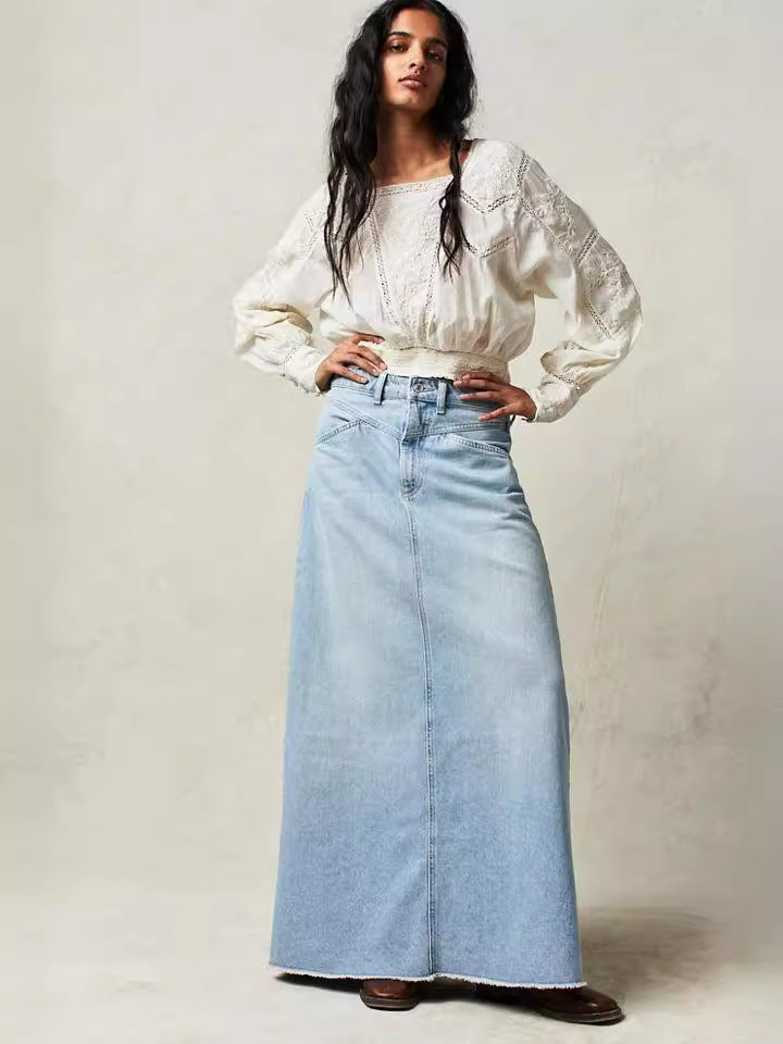 Long Denim Skirt
