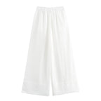 Street Casual Linen Wide- Leg Pants