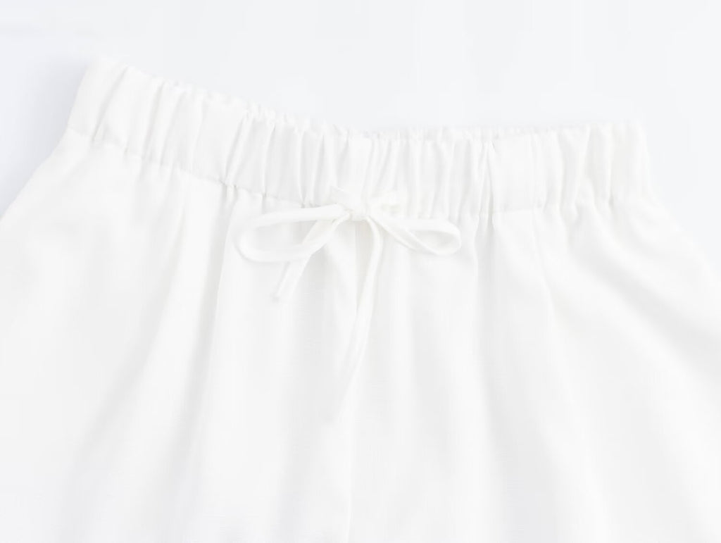 Street Casual Linen Wide- Leg Pants