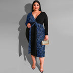 Curve Leopard Print Multicolor Sheath Dress