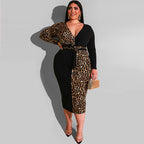 Curve Leopard Print Multicolor Sheath Dress