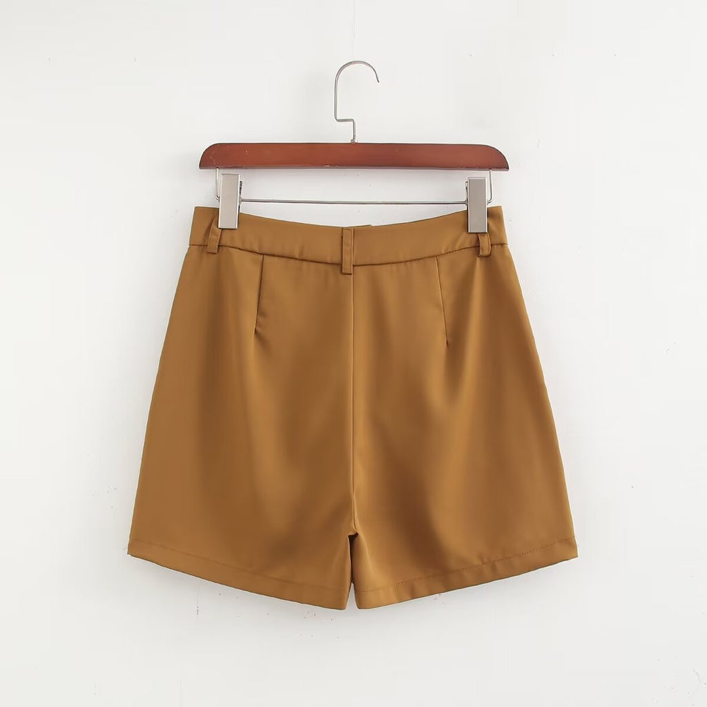 Draped Slimming A line Outer Shorts