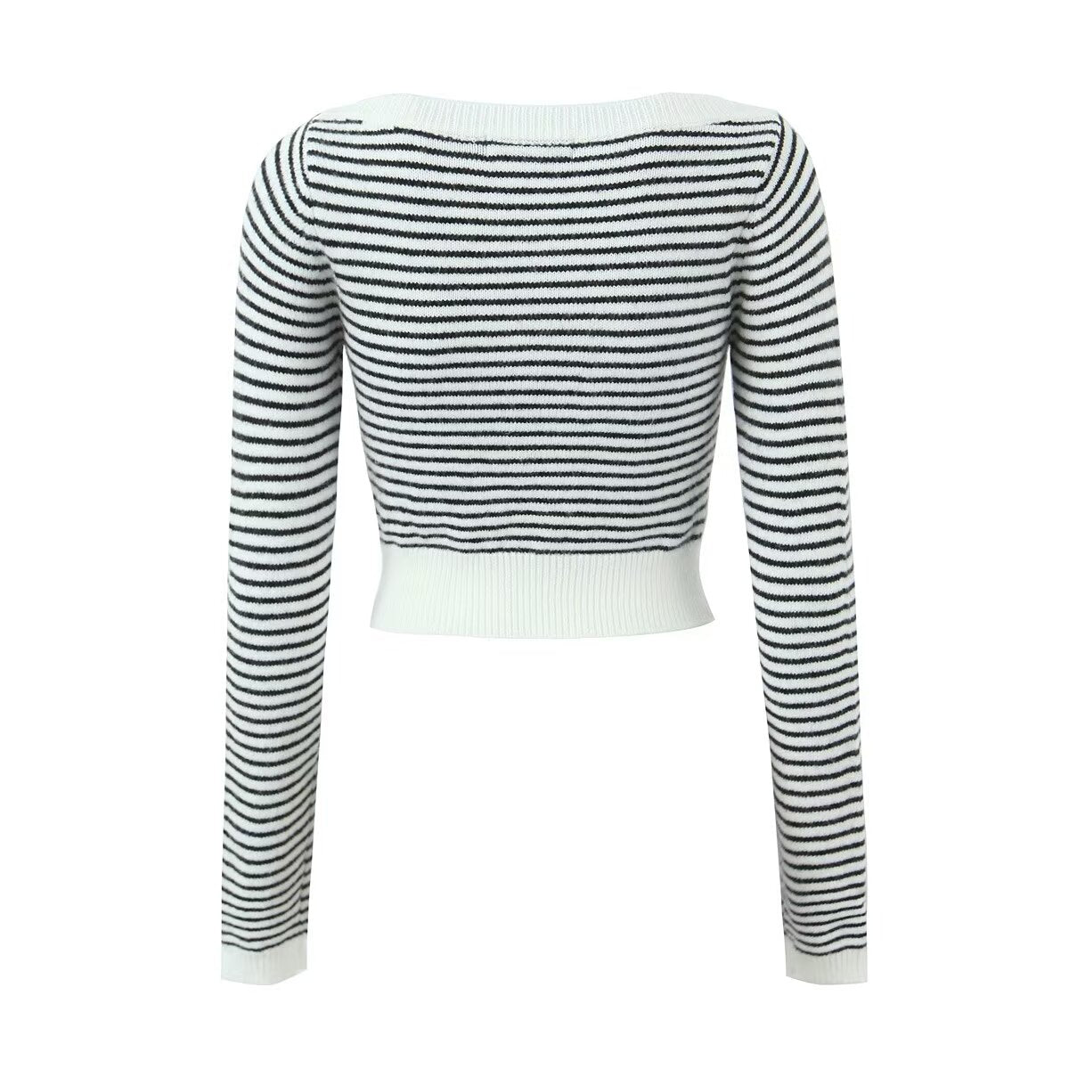 Striped Bottoming Knitted Top