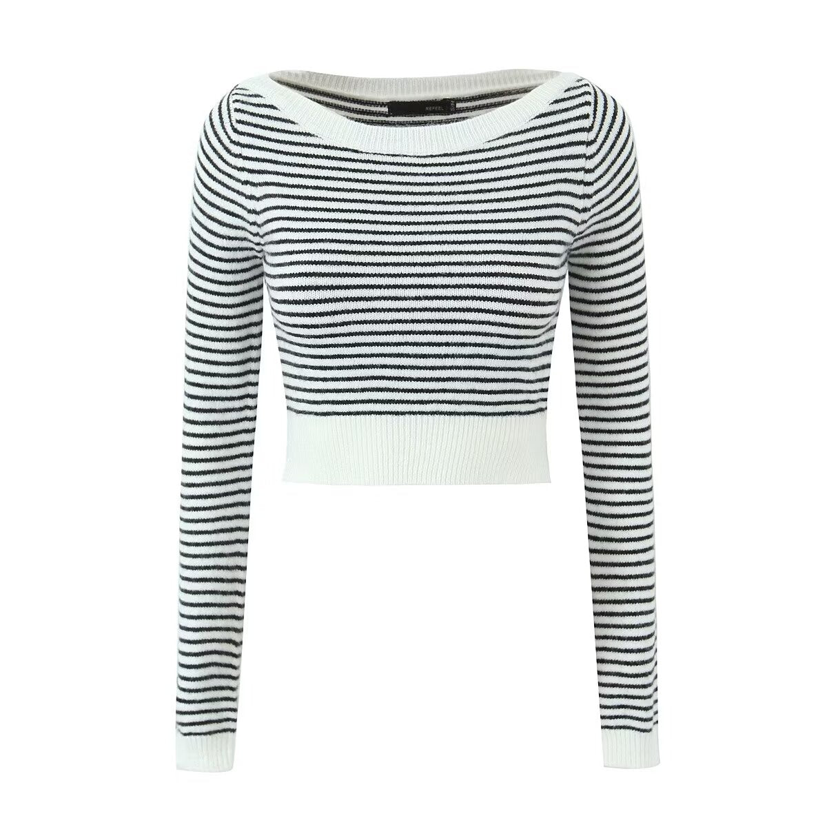 Striped Bottoming Knitted Top
