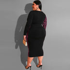 Curve Leopard Print Multicolor Sheath Dress