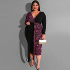 Curve Leopard Print Multicolor Sheath Dress