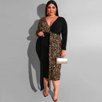 Curve Leopard Print Multicolor Sheath Dress