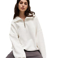 Lined Half Zipper Collared Fleece Sweater