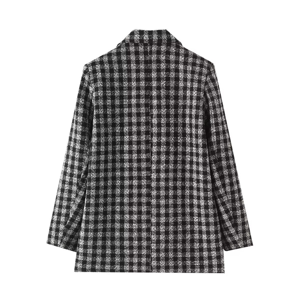 Woolen Plaid Blazer