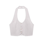 Backless Hanging Collar Matching Vest