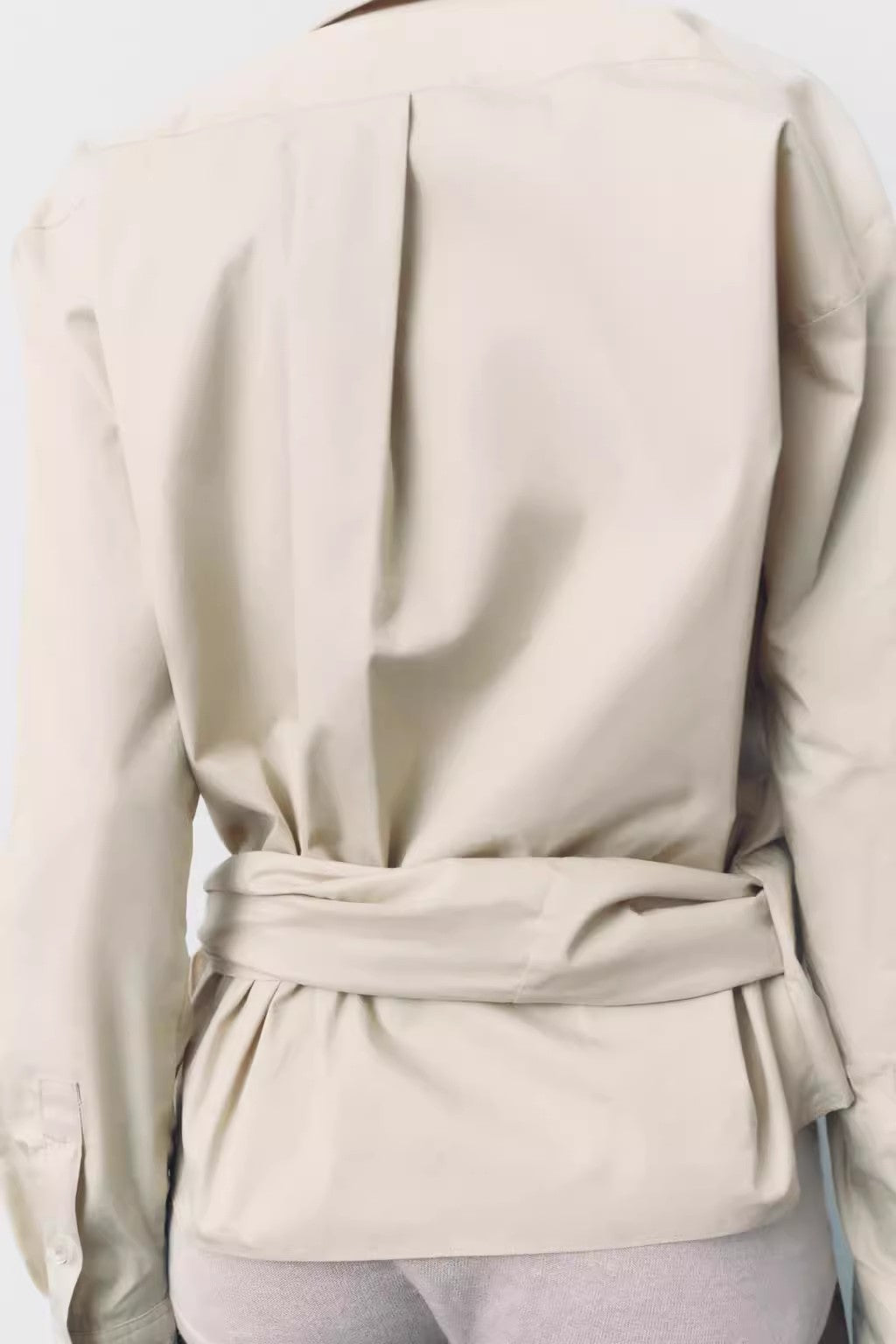 Bowknot Decoration Poplin Shirt