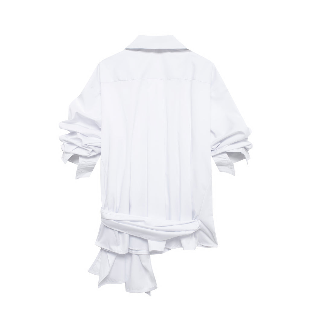 Bowknot Decoration Poplin Shirt