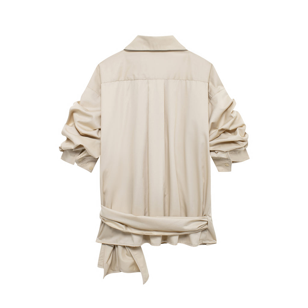 Bowknot Decoration Poplin Shirt