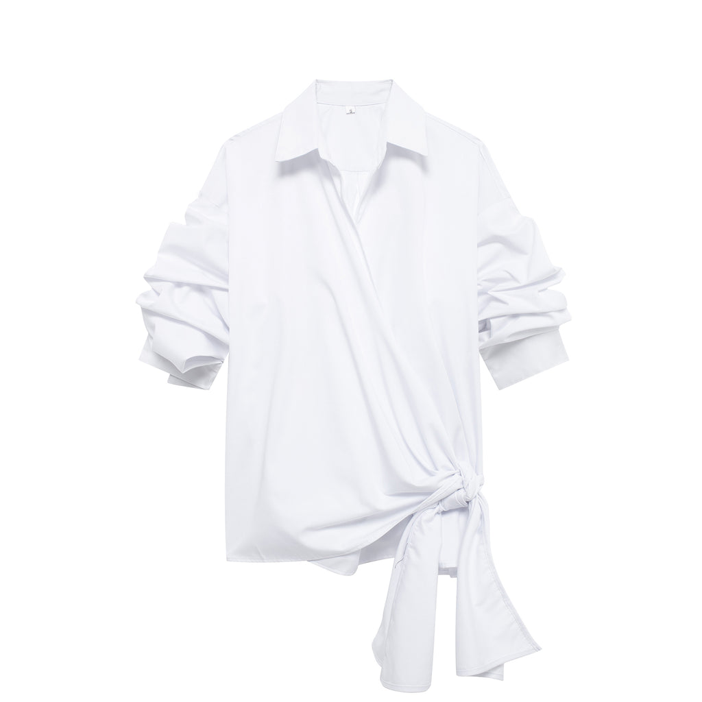 Bowknot Decoration Poplin Shirt