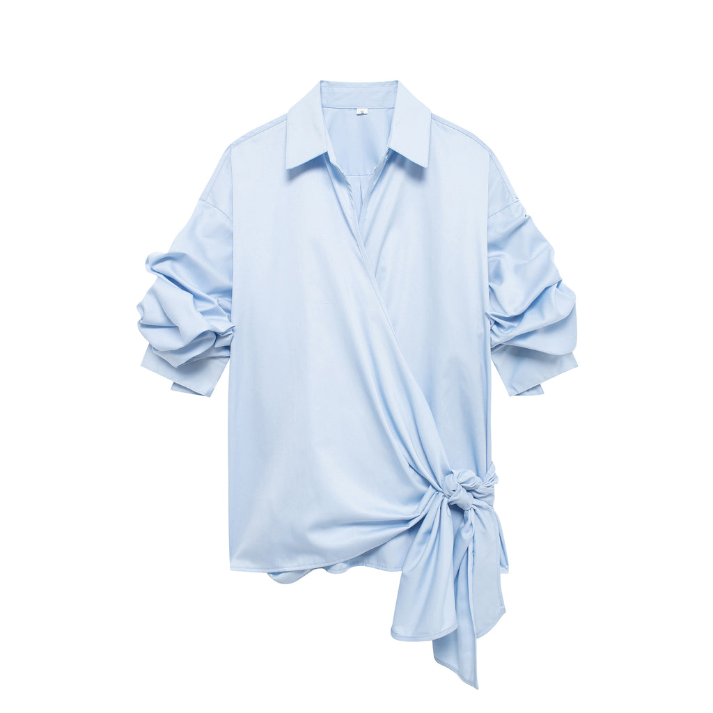 Bowknot Decoration Poplin Shirt