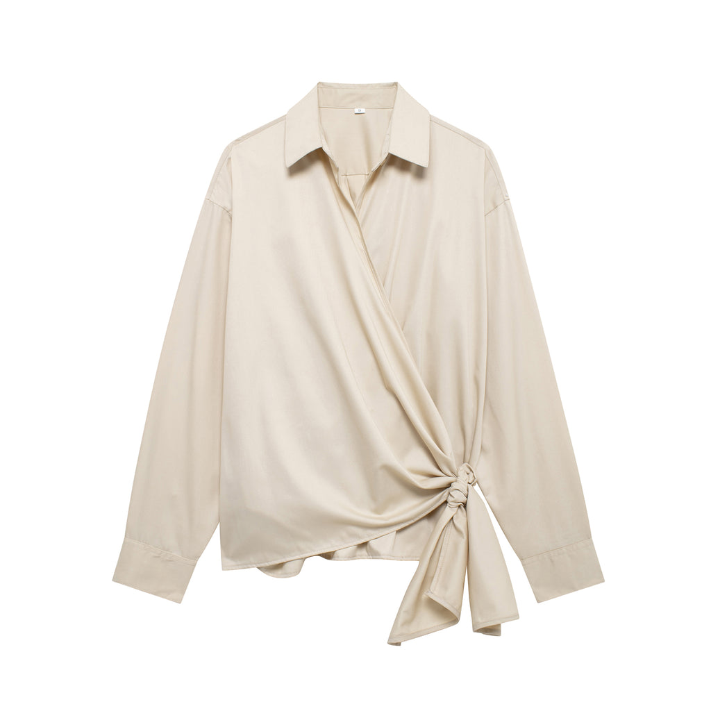 Bowknot Decoration Poplin Shirt