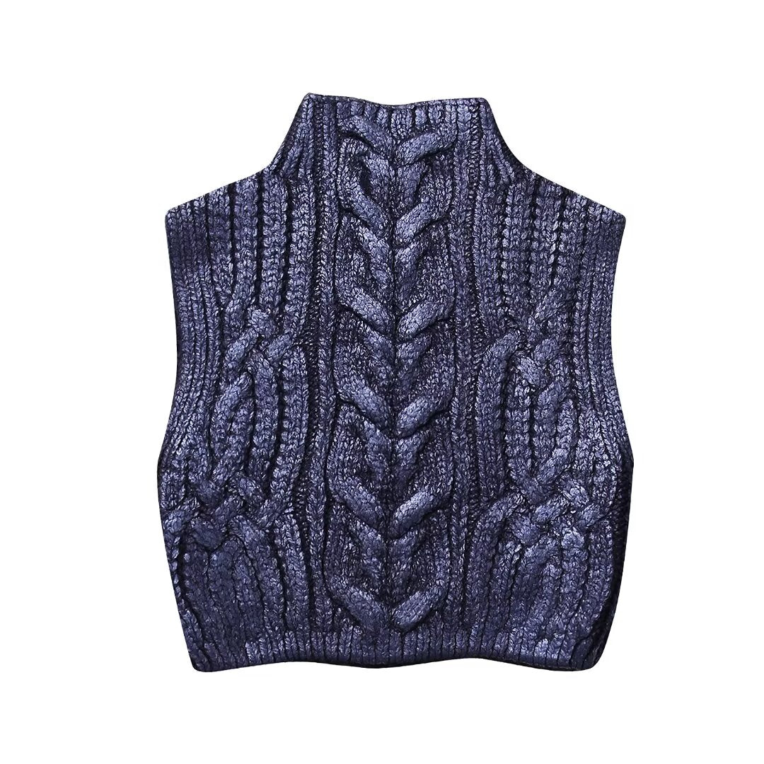 Knitted Metallic Casual Vest Top