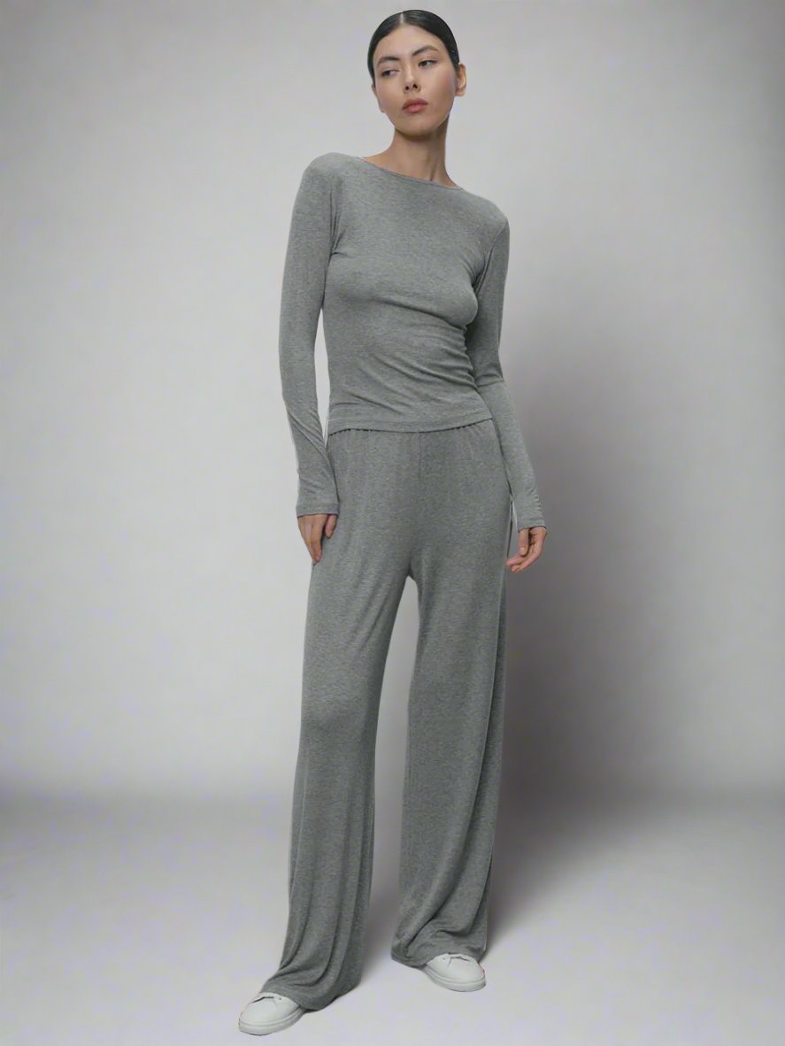 Casual Top & Wide Leg Pants Set