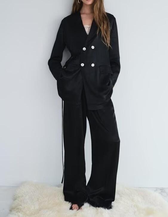Black Double Breasted Drape Suit
