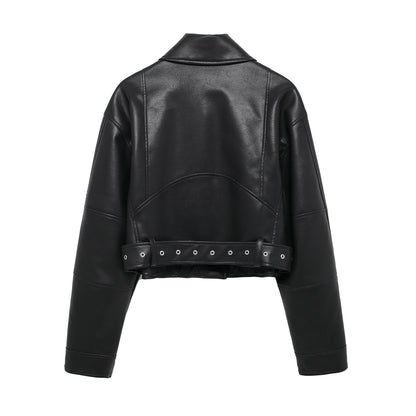 Short Faux Leather Jacket