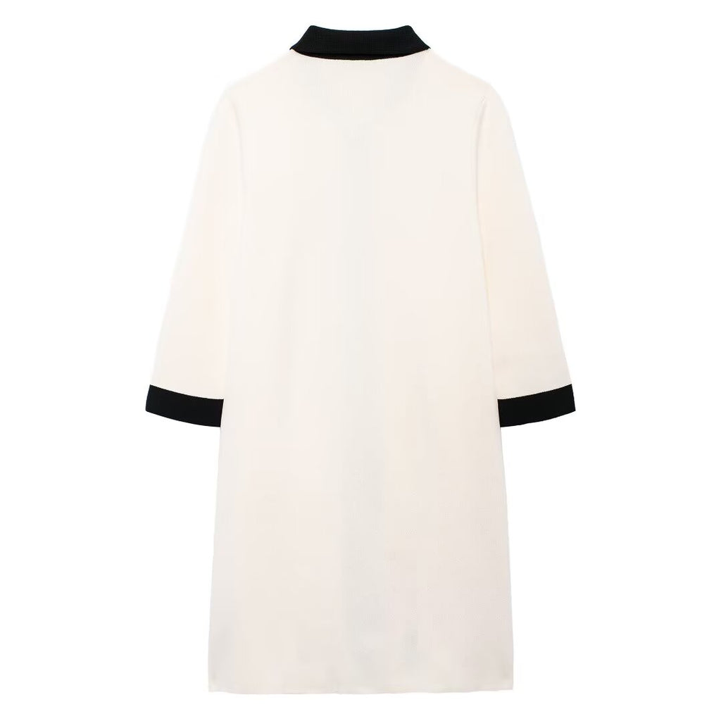 Chic Single Breasted Classic Knitted T-Shirt Dress