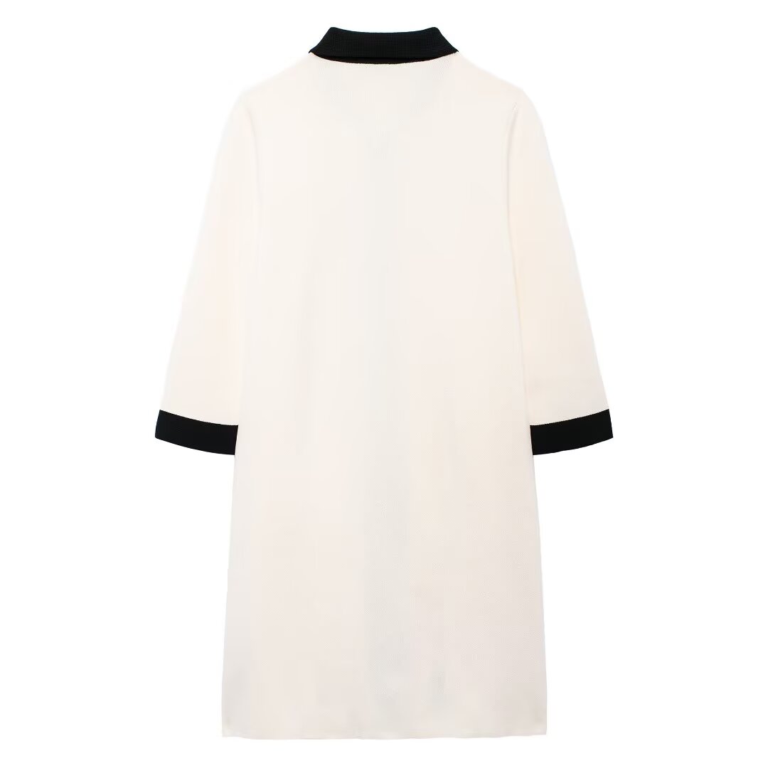 Chic Single Breasted Classic Knitted T-Shirt Dress