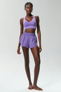 Cutout Tie Sports Bra & Shorts Set