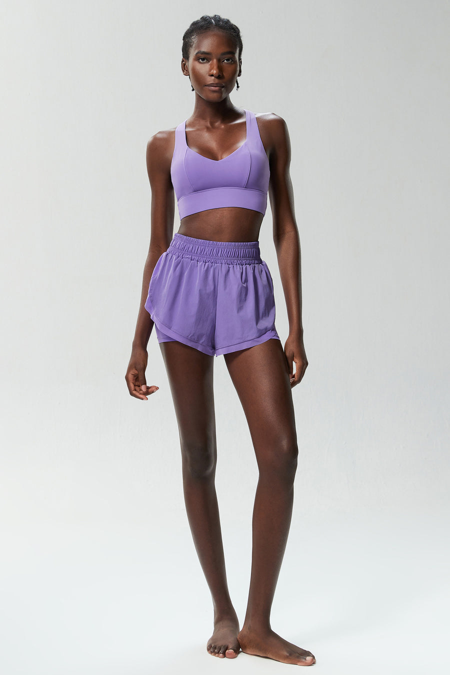 Cutout Tie Sports Bra & Shorts Set