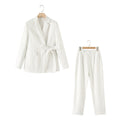 Striped Business Tailored Work Pant Suit