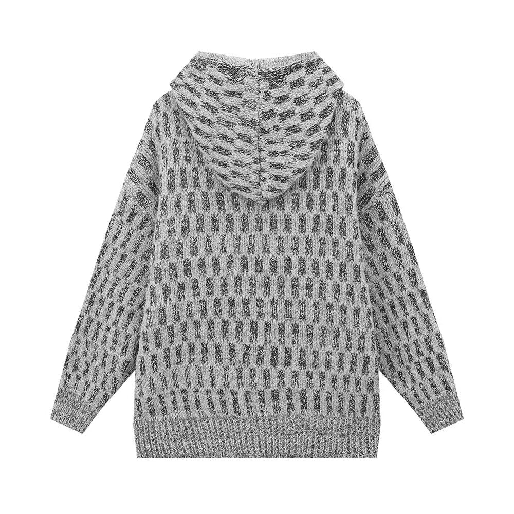 Hooded Knitted Cardigan Coat