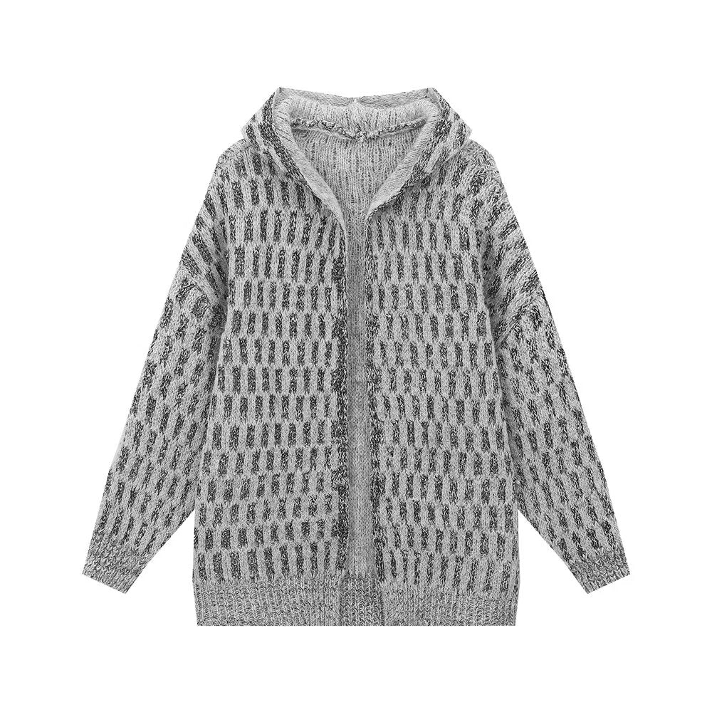 Hooded Knitted Cardigan Coat