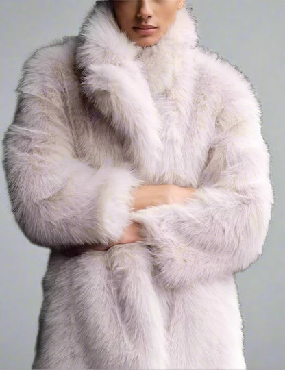 Warm Collared Faux Fur Overcoat