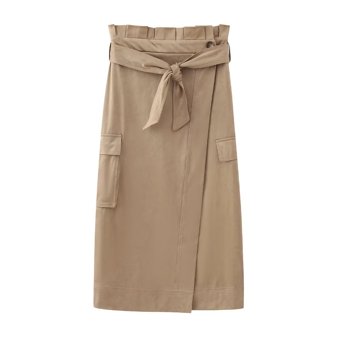 Suede Midi Skirt