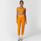 Color Block Nylon Active Set | Sports Bra & High-Rise Pants