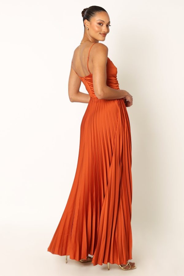 Elegant Graceful Sling Backless Long Pleated Dress