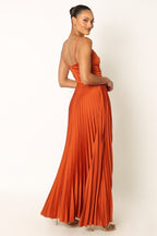 Elegant Graceful Sling Backless Long Pleated Dress