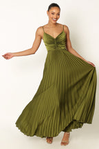 Elegant Graceful Sling Backless Long Pleated Dress