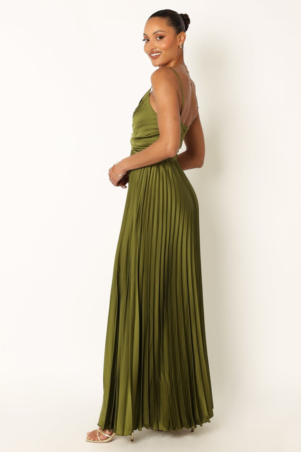 Elegant Graceful Sling Backless Long Pleated Dress