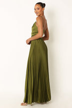 Elegant Graceful Sling Backless Long Pleated Dress