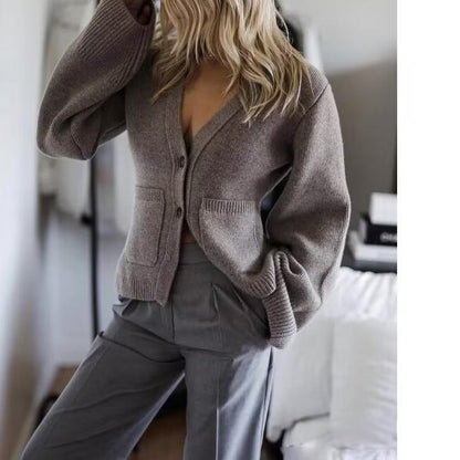 Double Pocket Cardigan Sweater