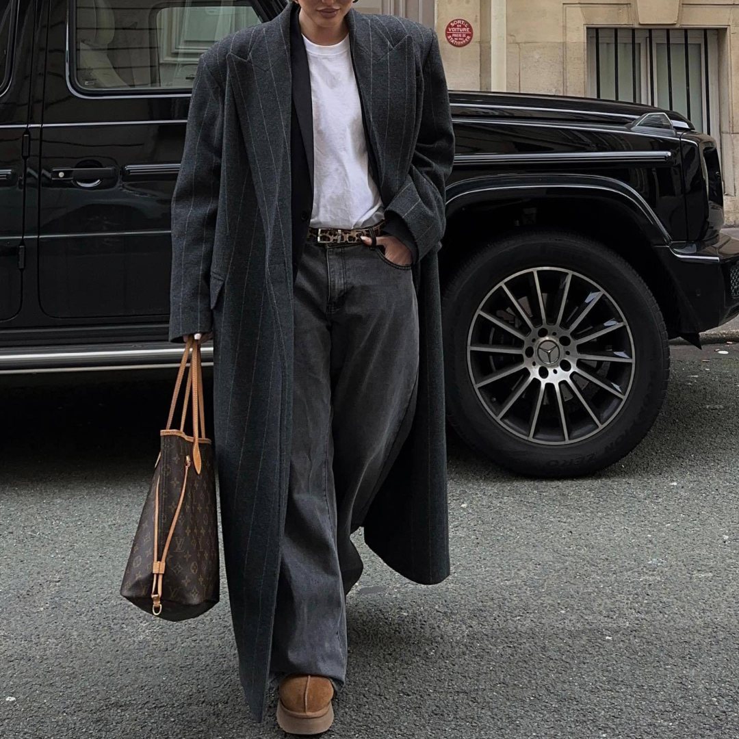 Curve Loose Casual Long Striped Knitted Trench Coat