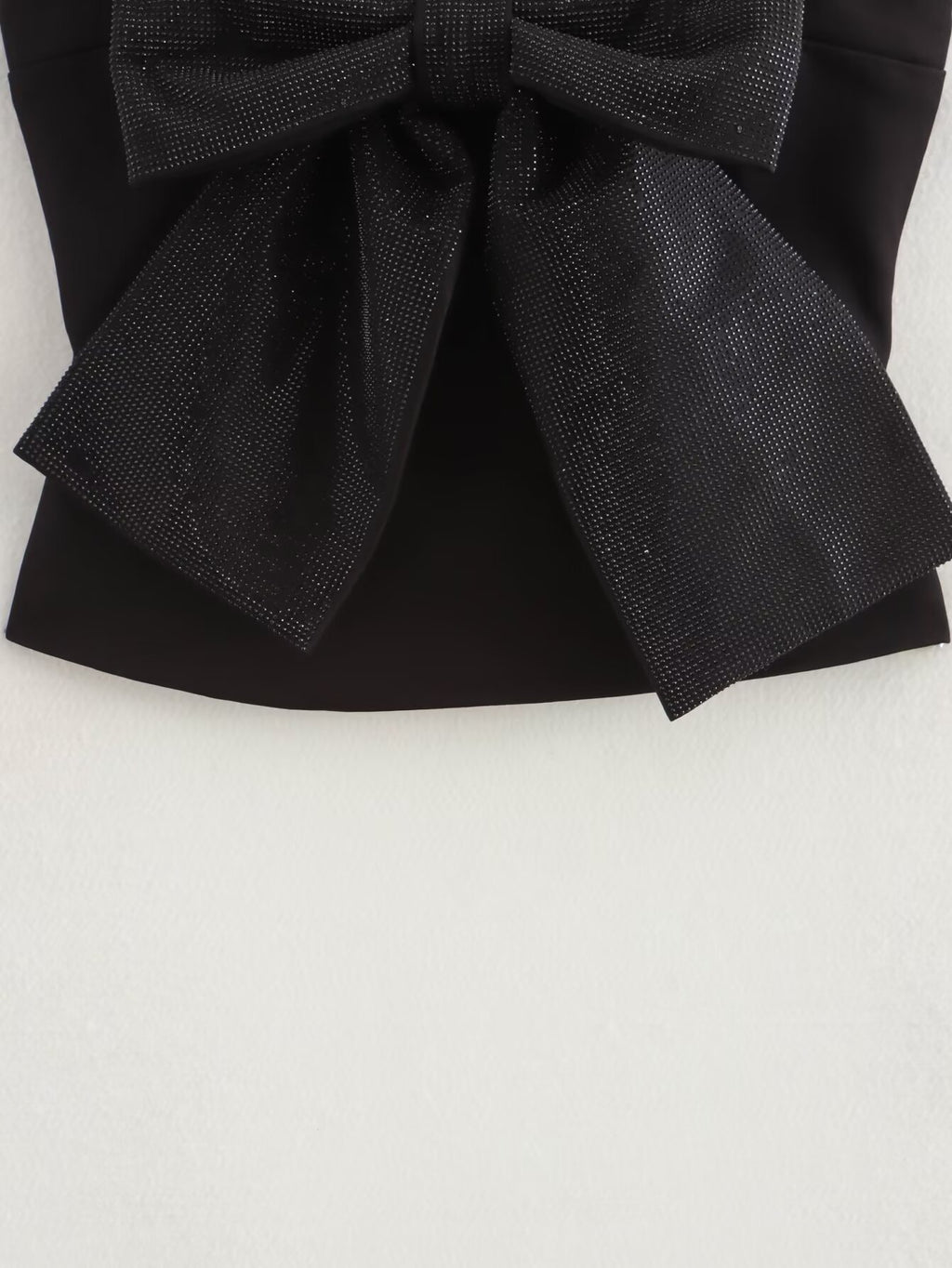 Stylish Simple Rhinestone Bowknot Top