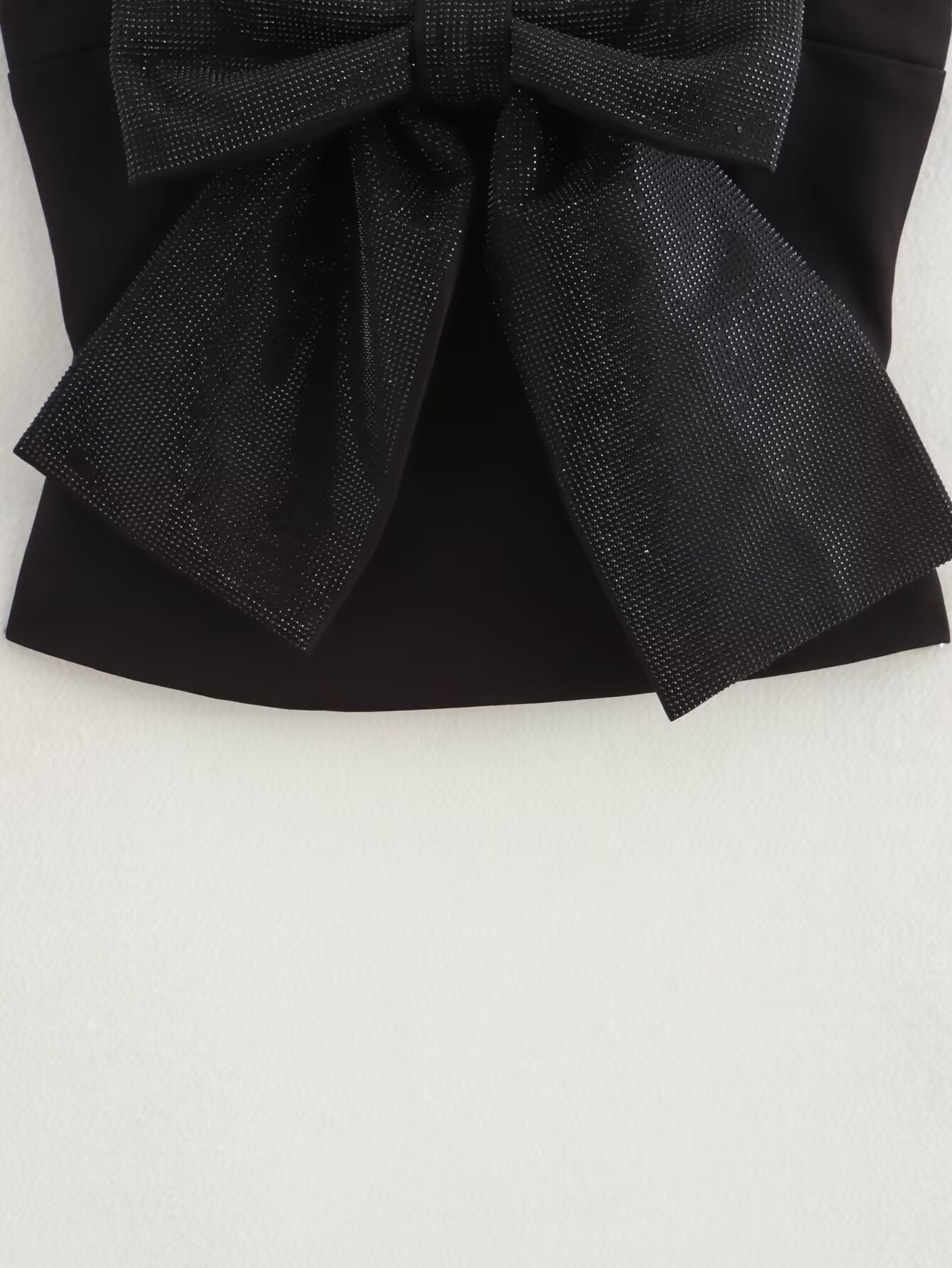 Stylish Simple Rhinestone Bowknot Top